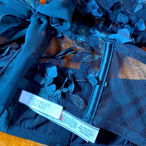 Black Mesh, long line triangle bra. Size XL - Picture 6 of 9